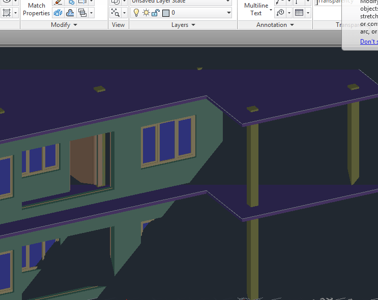 shadows seen while zooming in in realistic mode AutoCAD 3D Modelling