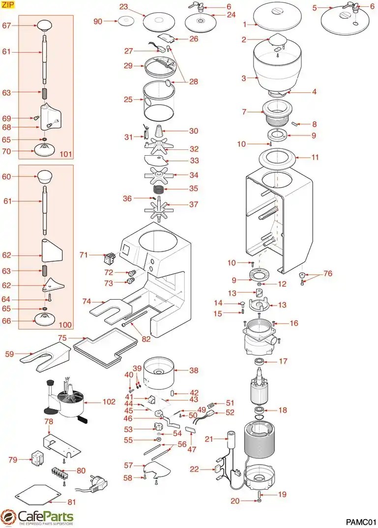 EspressoCoffeeGrinderParts/Pavoni/Zip CafeParts