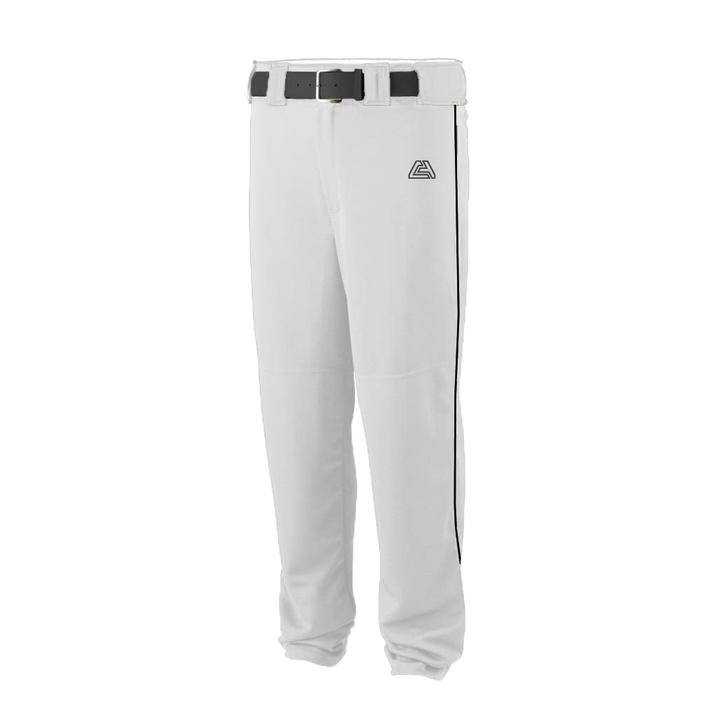 CA Stock Baseball Pants White with Black Piping Custom Apparel Inc.