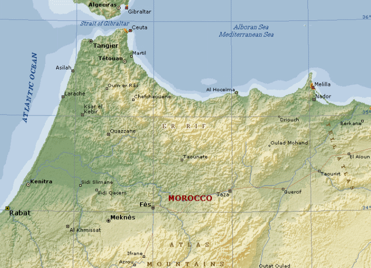 Rif Mountains Morocco Map Maps of Morocco, High Atlas, Rif Mountains and Marrakesh