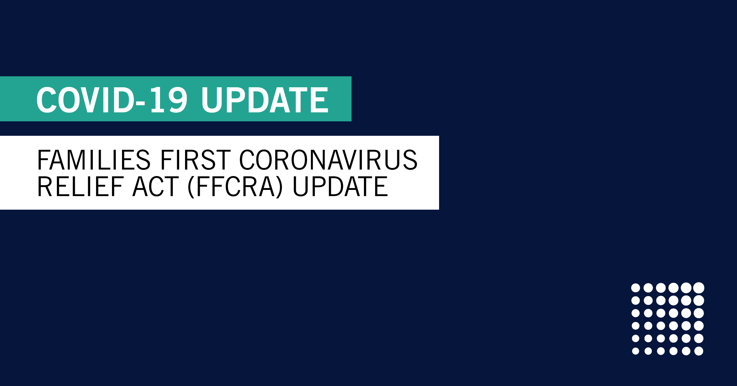 On this page july 31, 2020: Families First Coronavirus Relief Act Ffcra Update