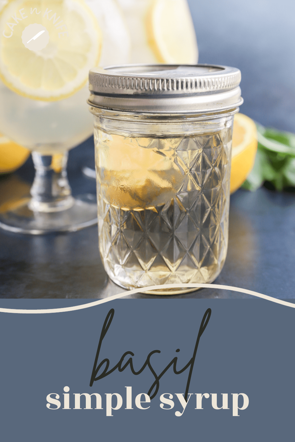 Lemon Basil Cocktail Cake 'n' Knife