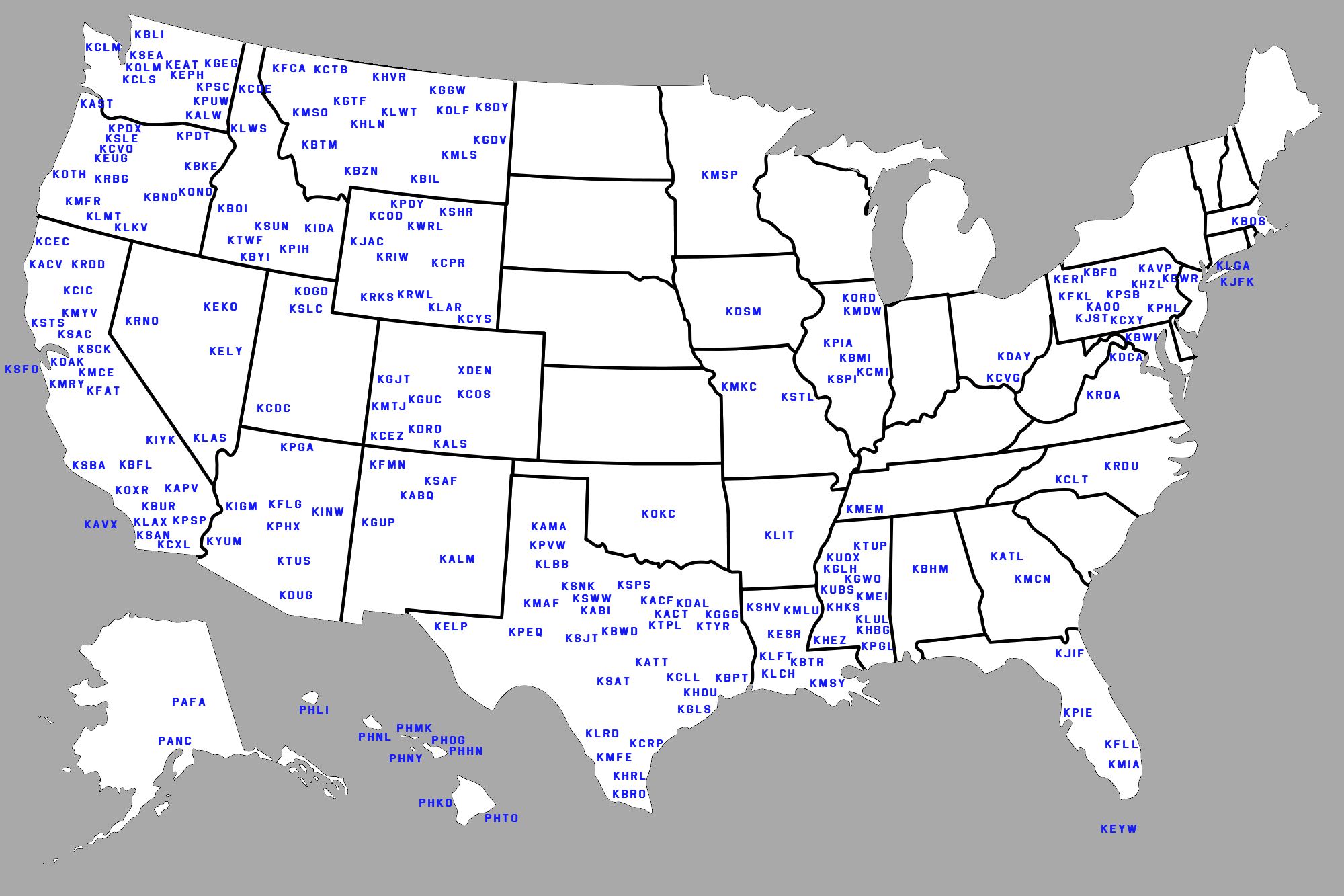 U.S. Airports by State GlobalAir.com