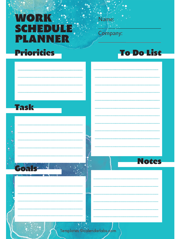 Work Schedule Planner Free Printable Templates Work Schedule Planner Free Printable Templates