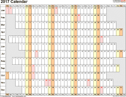 2017 Calendar - Download 17 Free Printable Excel Templates (.Xlsx)