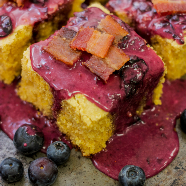 Spicy Cornbread with Blueberry Bacon Maple Glaze California Giant Berry Farms