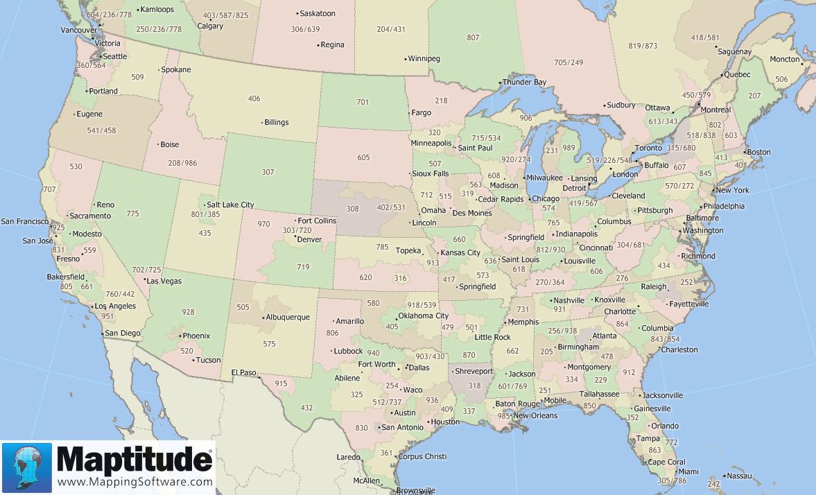 Telephone Area Code Map Map Of The World
