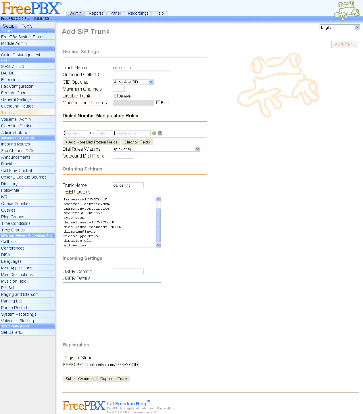 trixbox / Elastix / pbxinaflash Configuration and Review