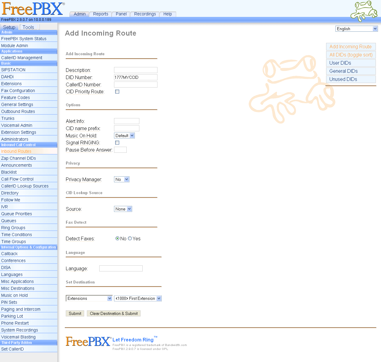 trixbox / Elastix / pbxinaflash Configuration and Review