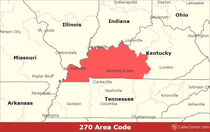 Area Code 270 - Map, time zone, and phone lookup