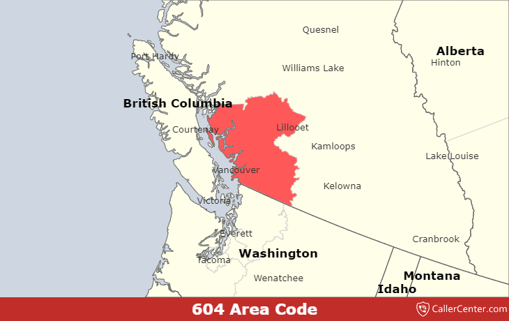 Area Code 604 - Map, time zone, and phone lookup