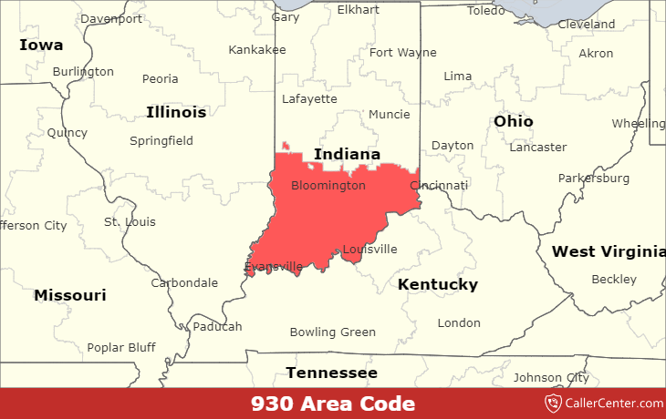 Area Code 930 - Map, time zone, and phone lookup