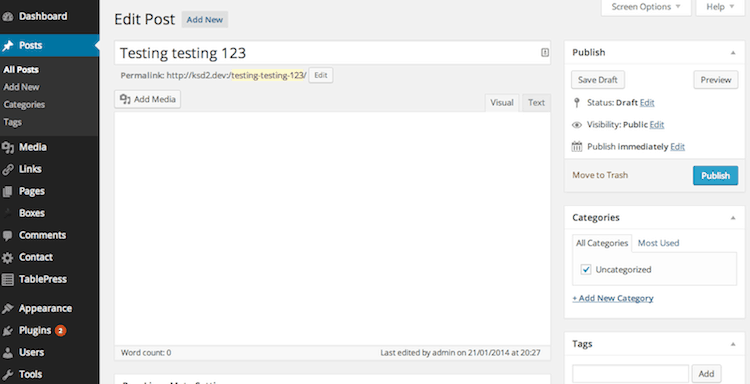 Help my WordPress visual editor is blank! Callia Web