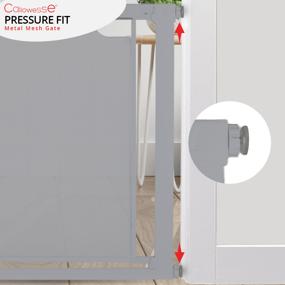 Callowesse Metal Mesh Stair Gate 7582cm Pressure Fit Steel Mesh