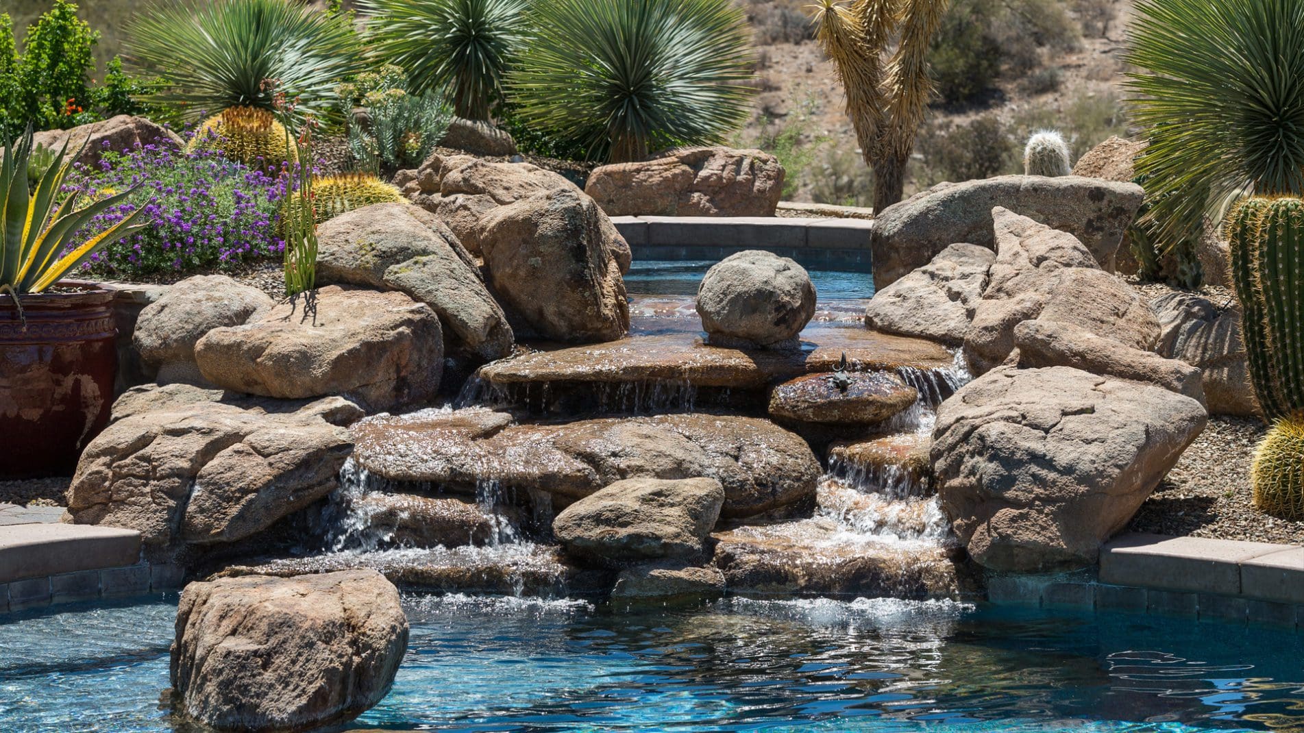 Desert Landscaping Ideas With Freeform Pool Designs
