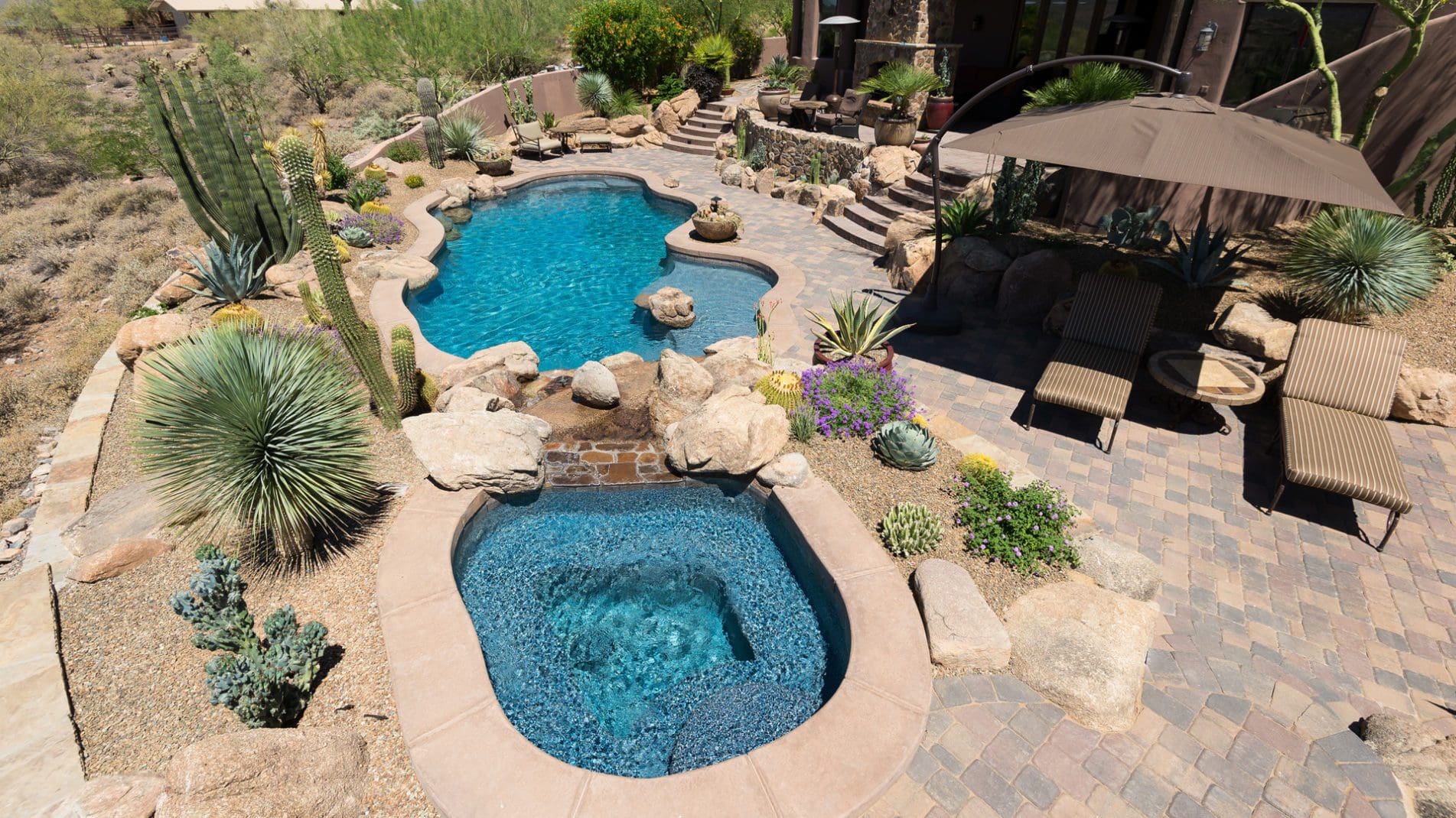 Desert Landscaping Ideas With Freeform Pool Designs