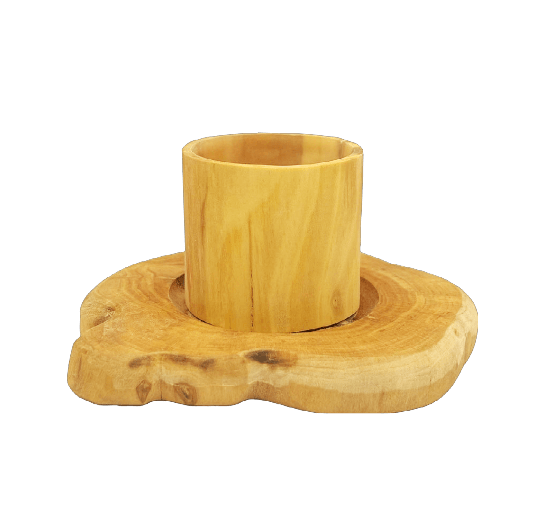 Sustainable Rustic Wooden Coffee Cup Set Cals Coffee