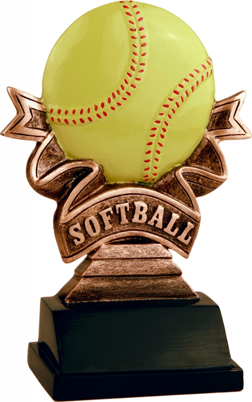 Softball Ribbon Resin California Trophy & Awards
