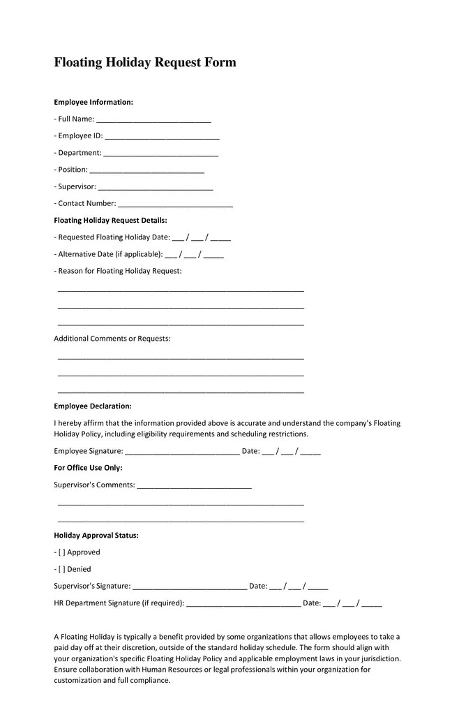 20 Time Off Request Form Template Free Calypso Tree
