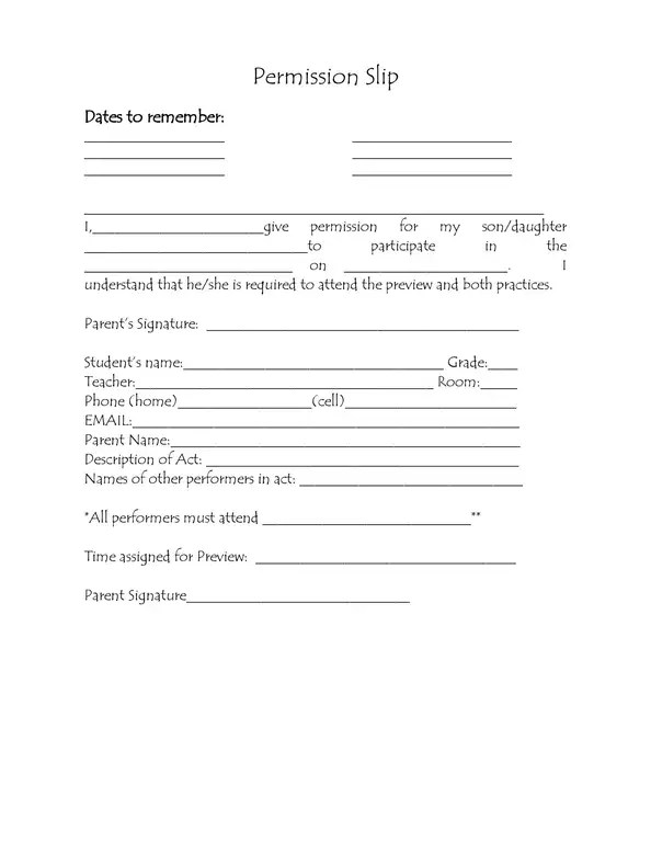 20+ Examples Of Permission Slips Comprehensive Guide On Crafting And 20+ Examples Of Permission Slips Comprehensive Guide On Crafting And