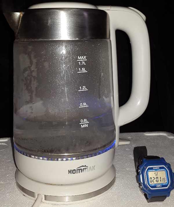 Illustrating two causes of inefficiency in electric kettles sold in the