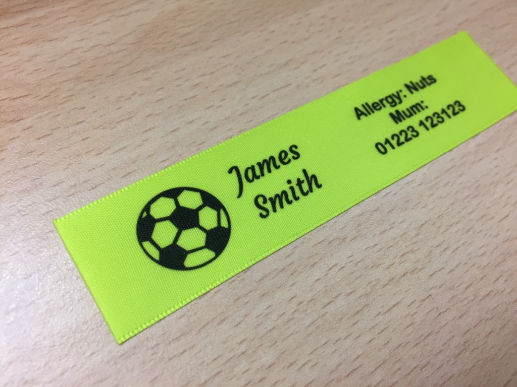 10mm & 25mm Lime Personalised Sew In Clothes Name Labels Cambridge