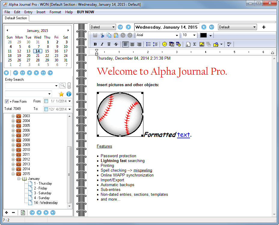 Alpha Journal Pro Journal Software Details