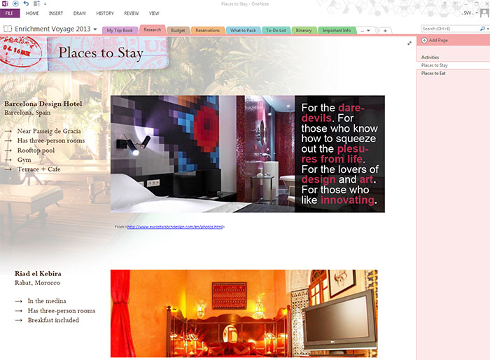 Trip Planning Using OneNote to Stay Organized Camels & Chocolate Travel & Lifestyles Blog