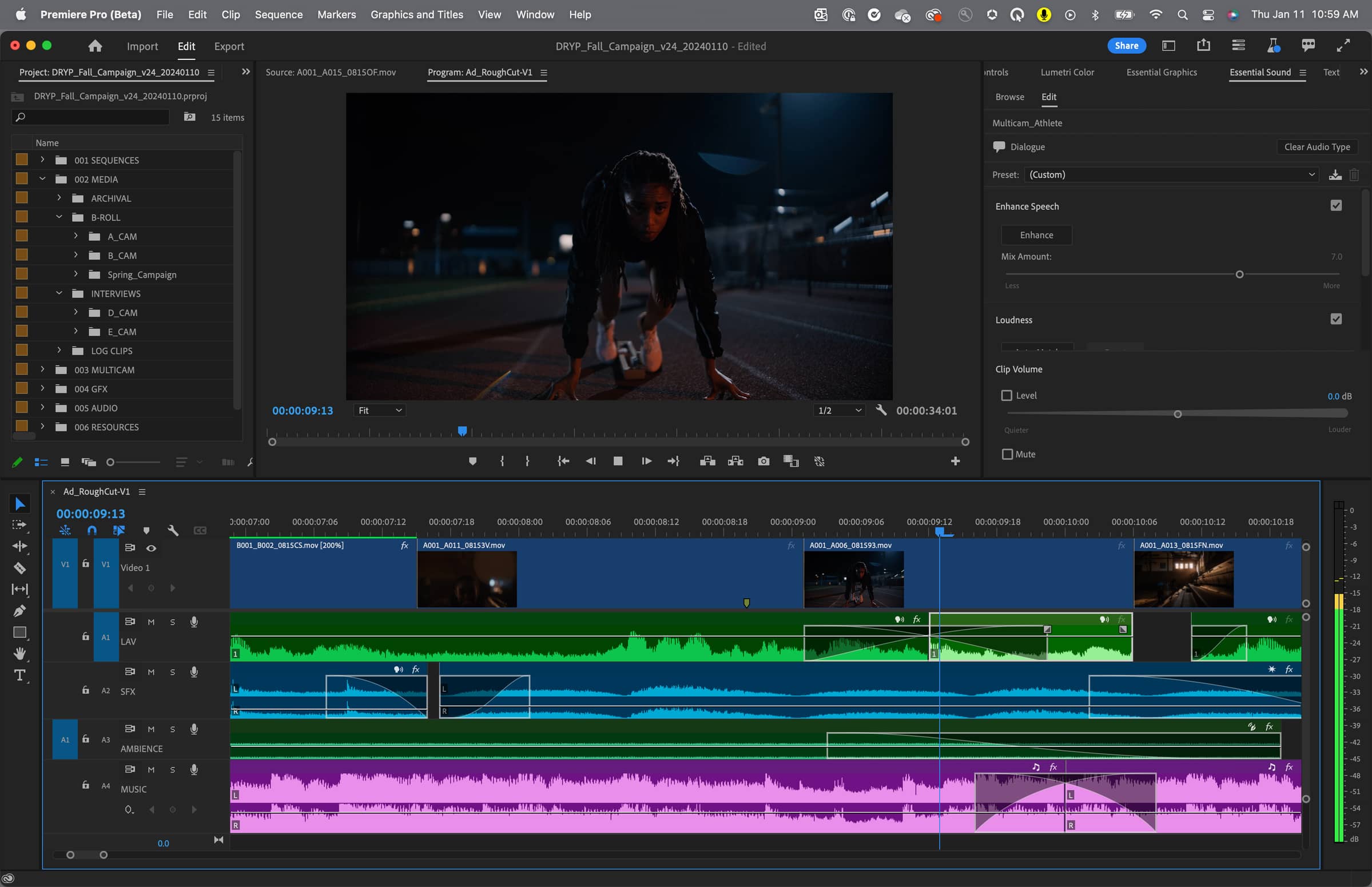 Novedades Adobe Premiere Pro para una edición de audio más rápida
