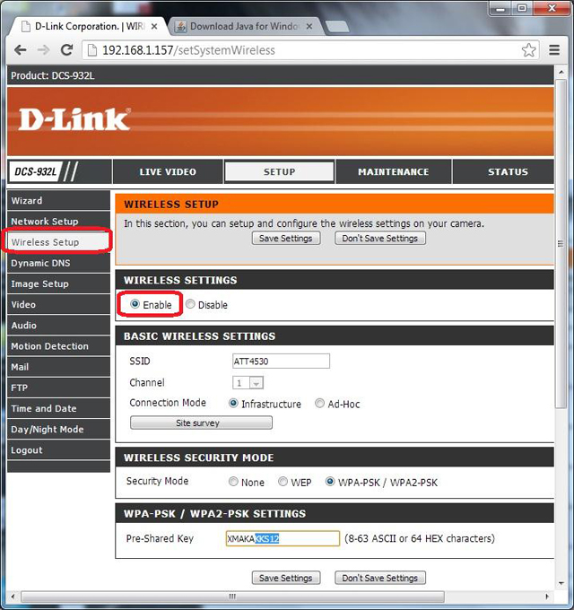 Configure D-Link DCS-932L, 930L, 931L and 934L to upload image