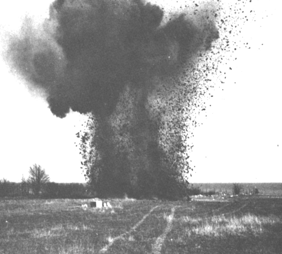 RDX explosives training 1943 at CampX (note the piecesof molten rock
