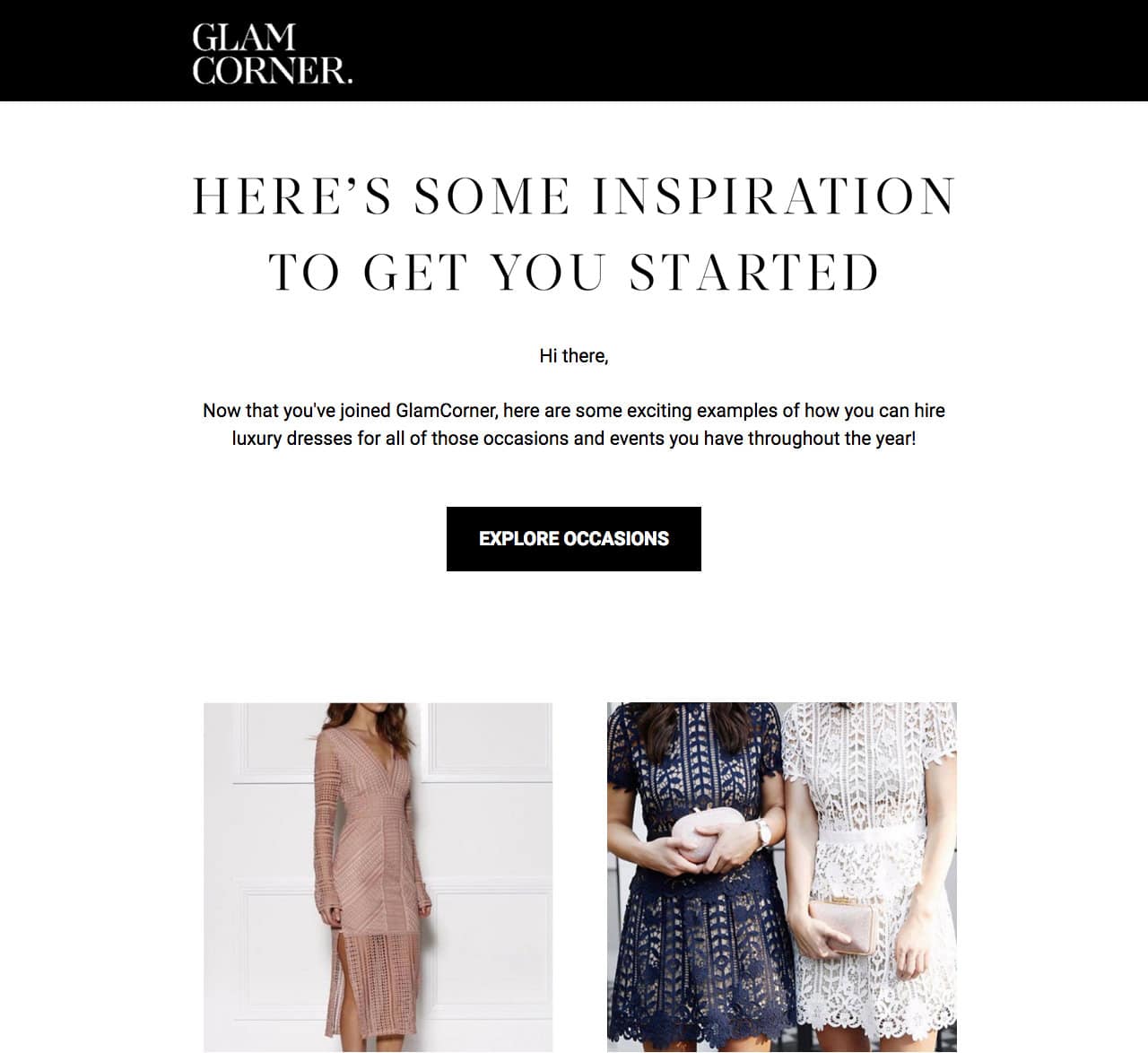 GlamCorner uses email marketing to sell more designer dress rentals