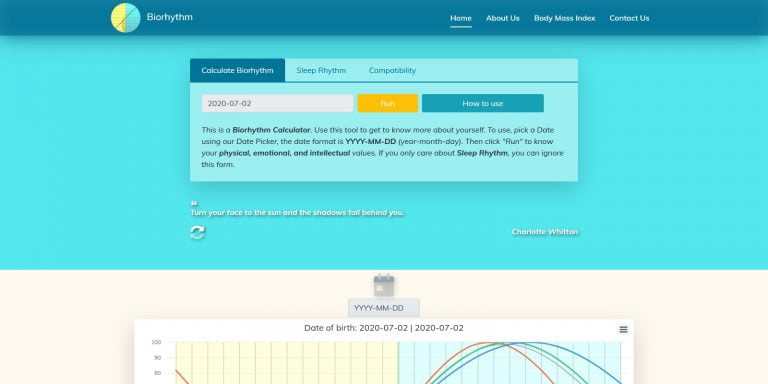 Biorhythm Calculator Using PHP Free Source Code