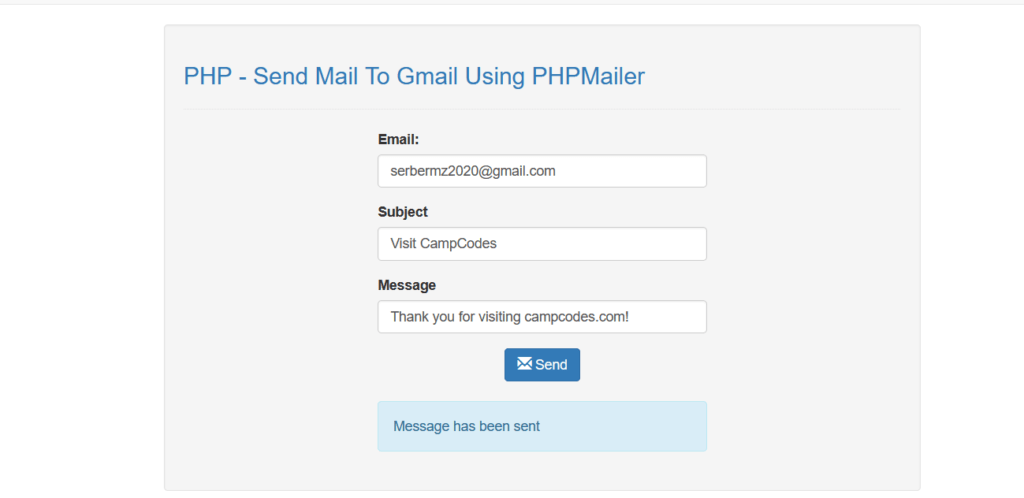 How To Send Email To Gmail Using PHPMailer In PHP Free