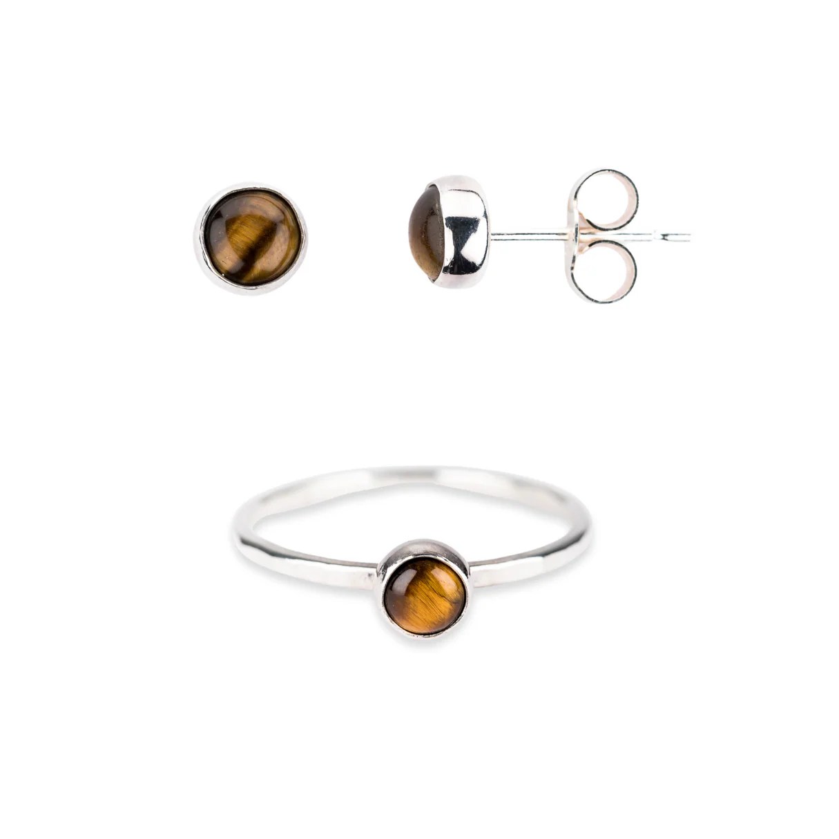 Tiger's Eye Set Campfire & Compass Jewellery