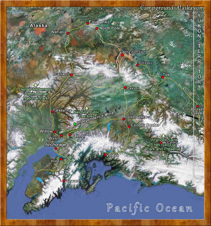 Road Map of Alaska