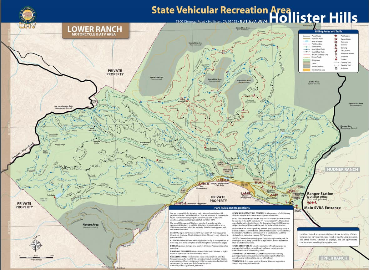 Hollister Hills SVRA Campgrounds Hollister California CA