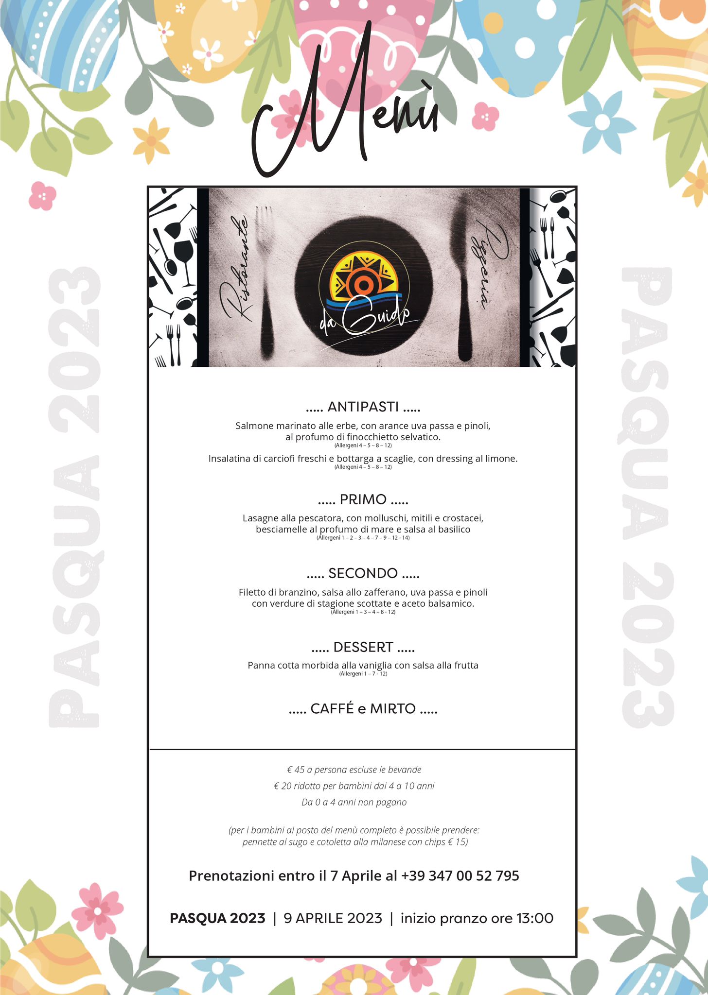 Pasqua con menù delizioso! Camping Capo Ferrato