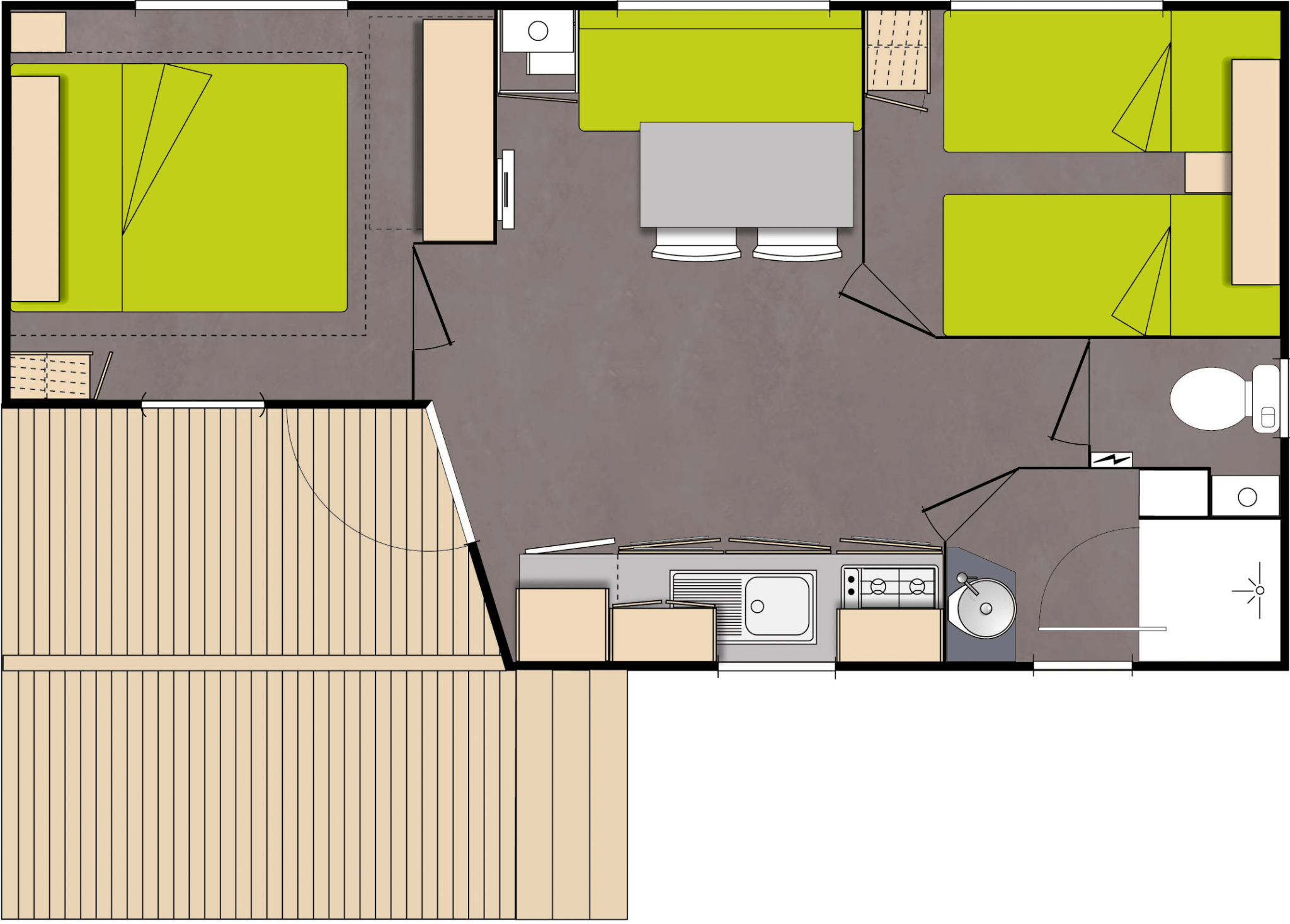 Mobilhome SUNSET (45 pax) en la Costa Brava Camping Kings