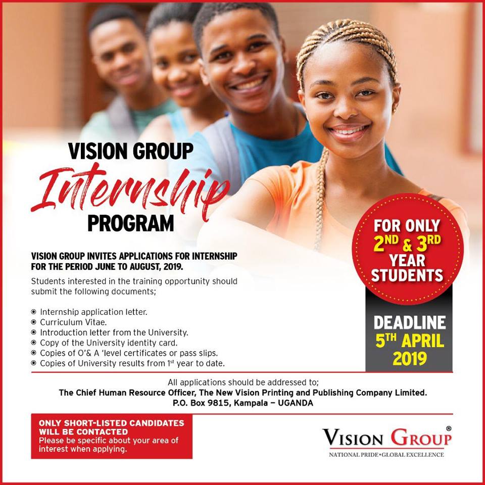 Internship opportunities for University students at Vision Group The