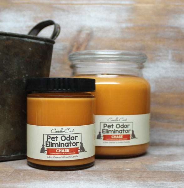 Chase Butterscotch & Bourbon Pet Odor Eliminator Candle Crest Soy