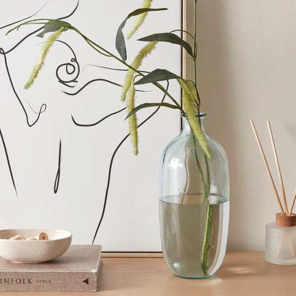 Small item Dunelm Recycled Glass Vase Clear 31cm deliveries starting