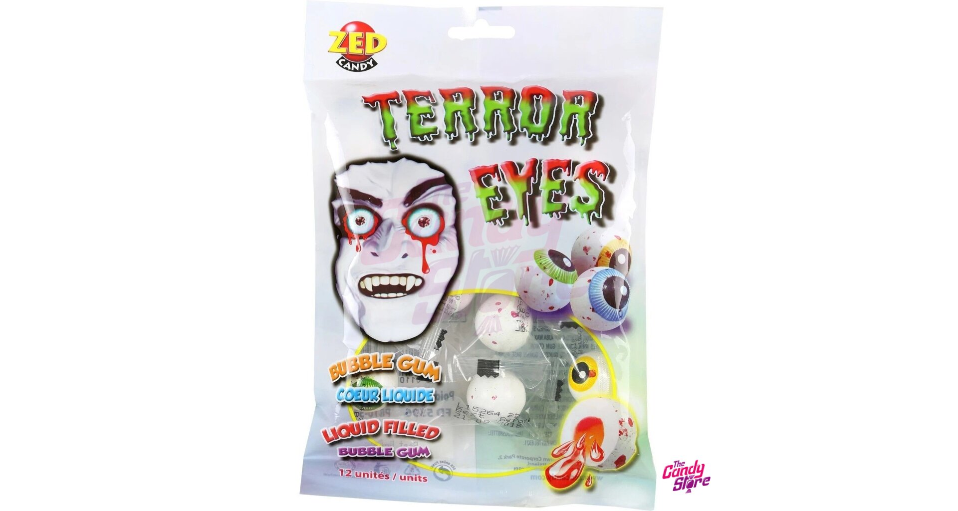 Zed chewing gum in the shape of eyes with filling with fruit flavor 108