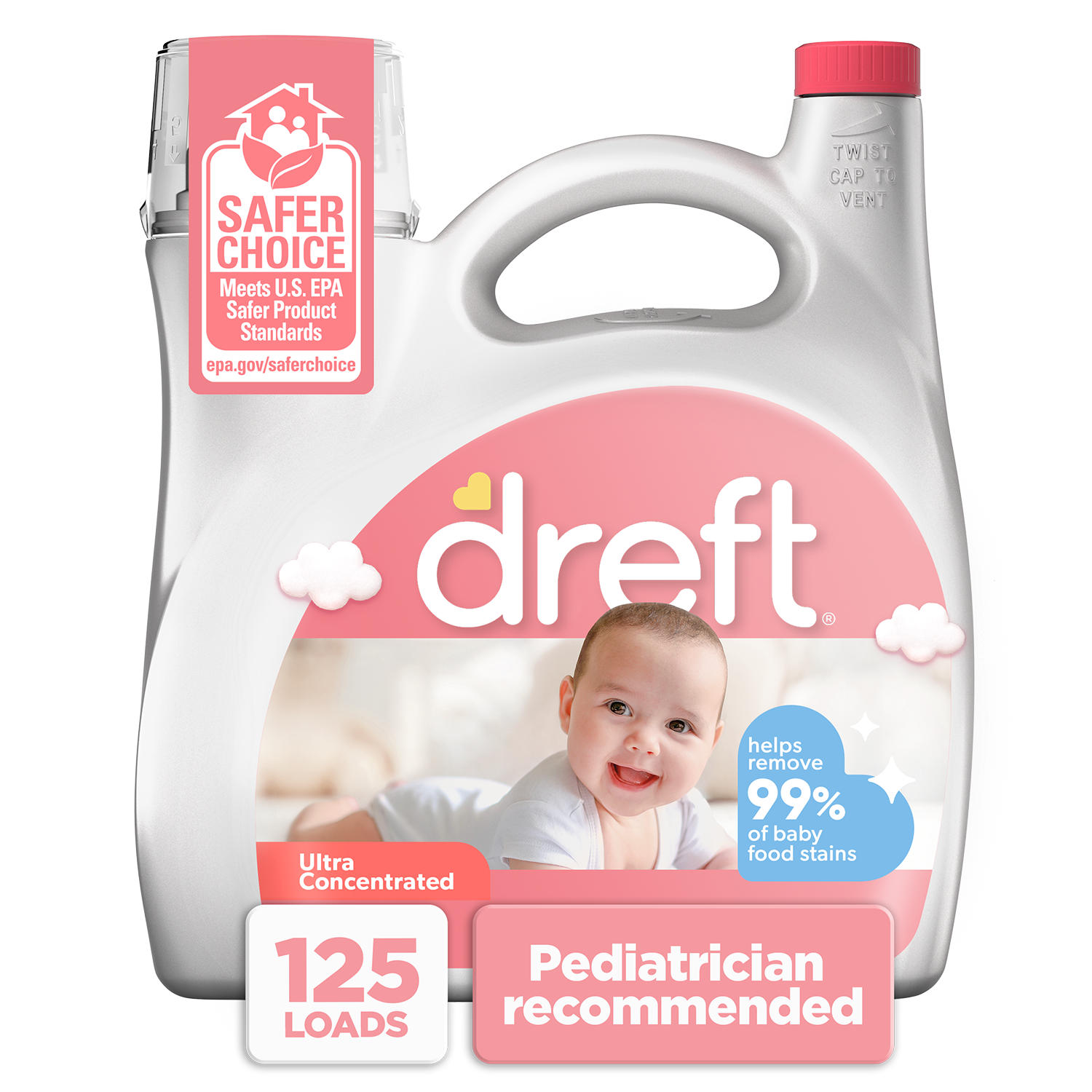 Dreft Ultra Concentrated Liquid Baby Laundry Detergent (125 Loads, 170