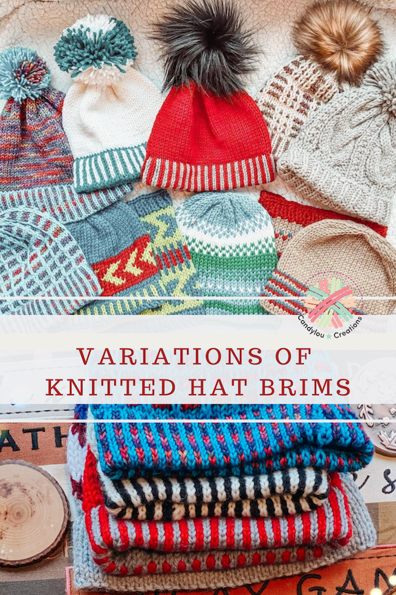 Knitted Hat Brims variations of knitted brims candyloucreations