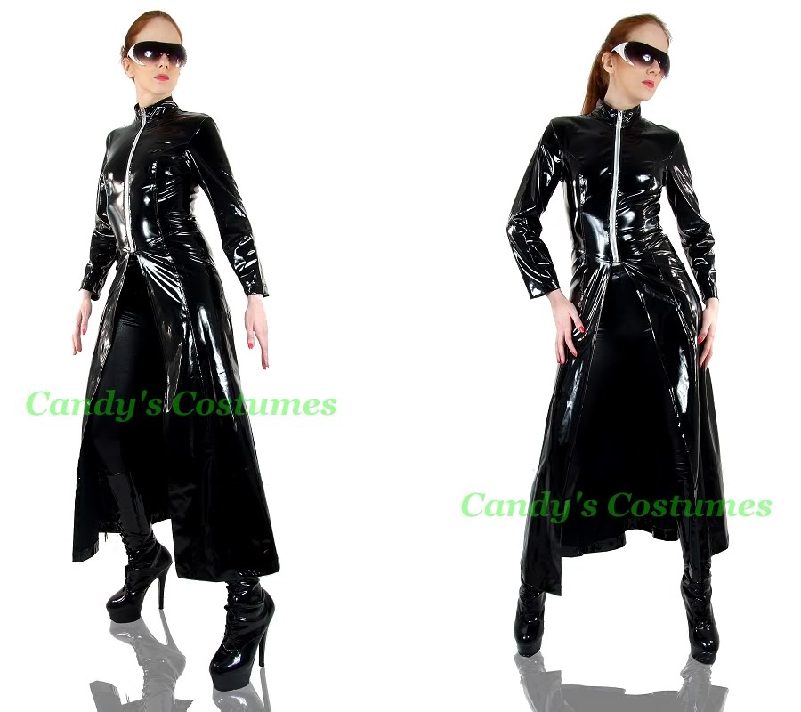 MATRIX JACKET Long BLACK Heavy PVC Vinyl COAT Movie NEO Trinity COSTUME