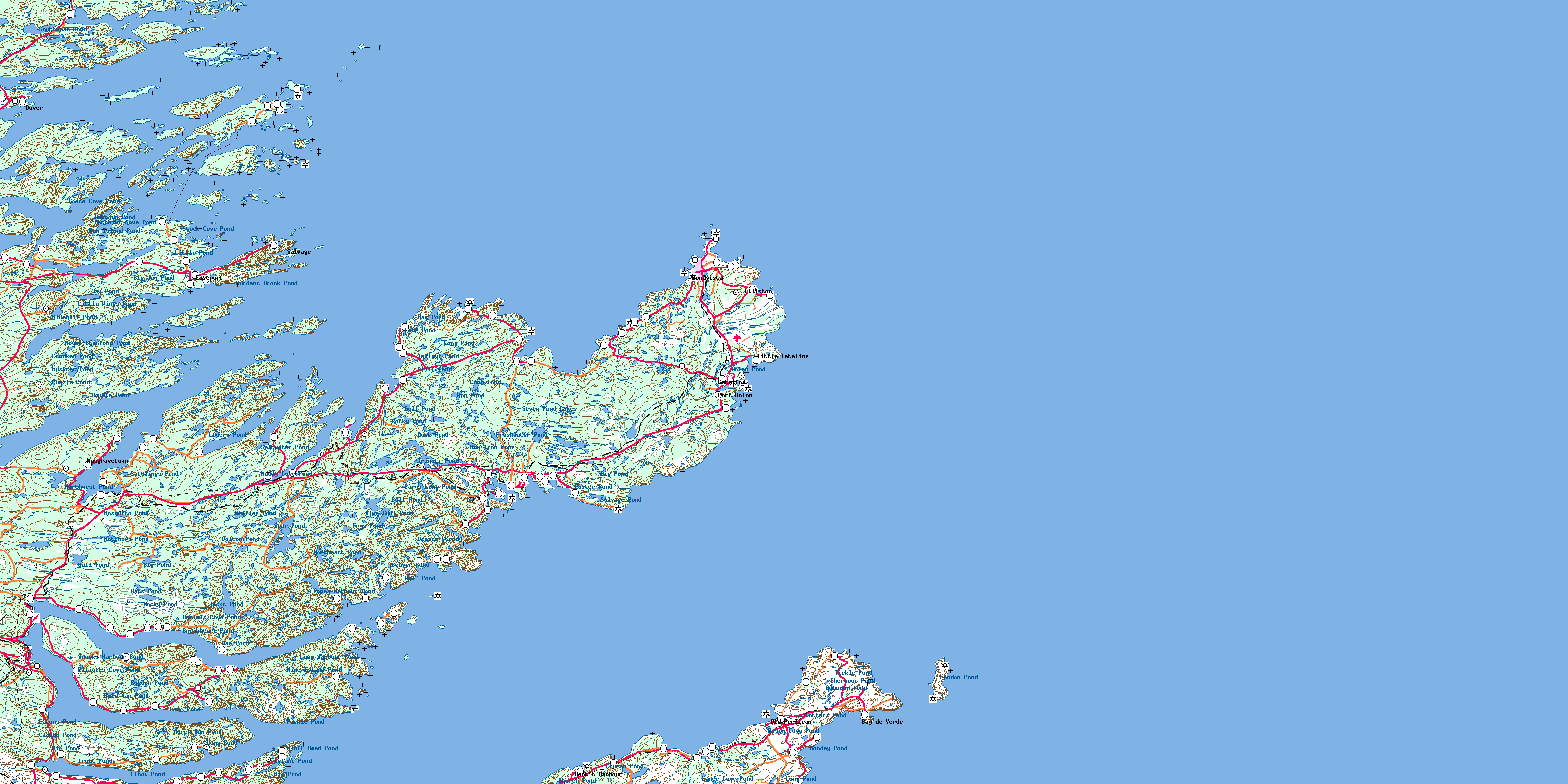 Bonavista Topo Map Free Online, NTS 002C, NF