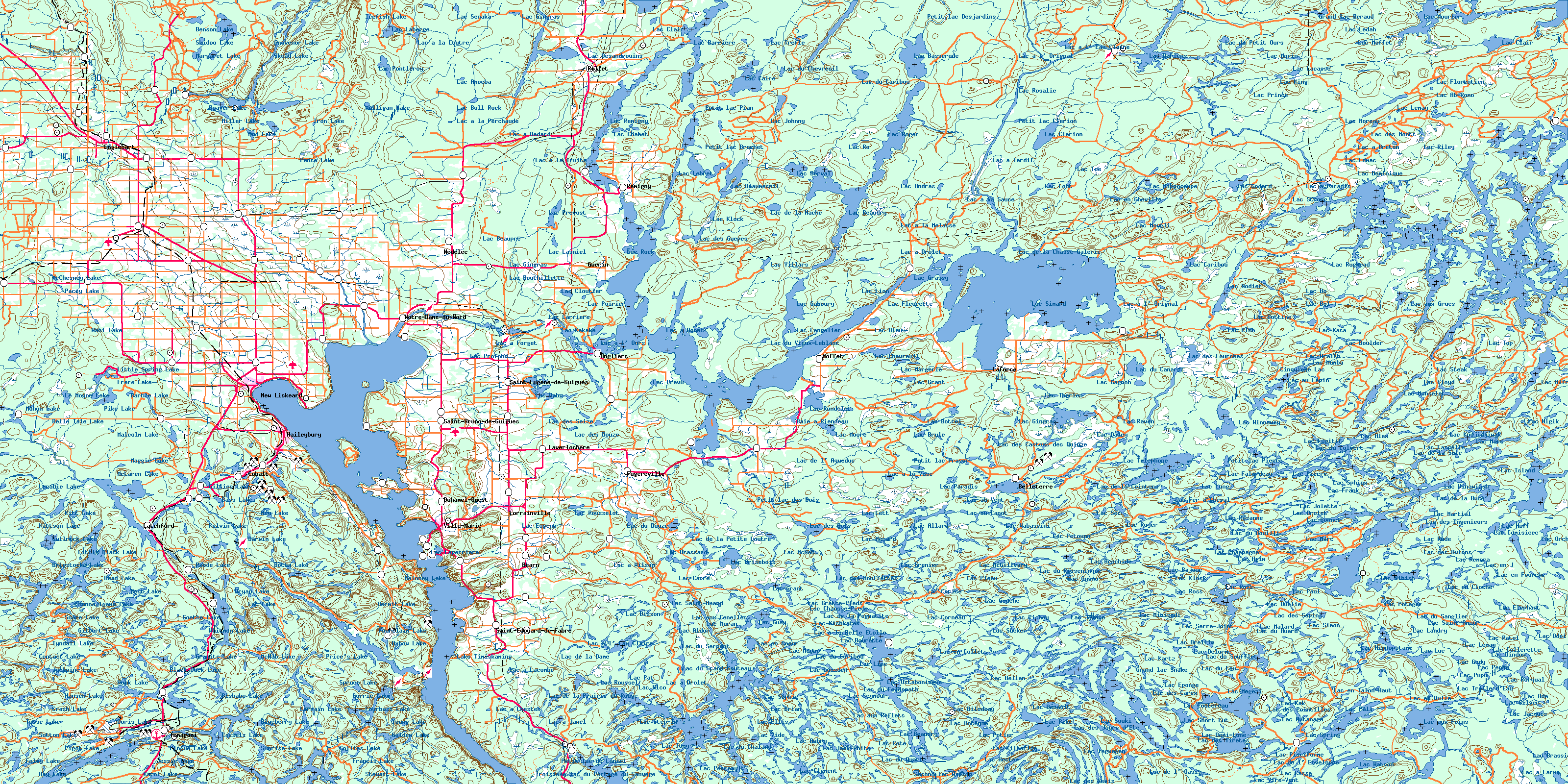 VilleMarie Topo Map Free Online, NTS 031M, ON