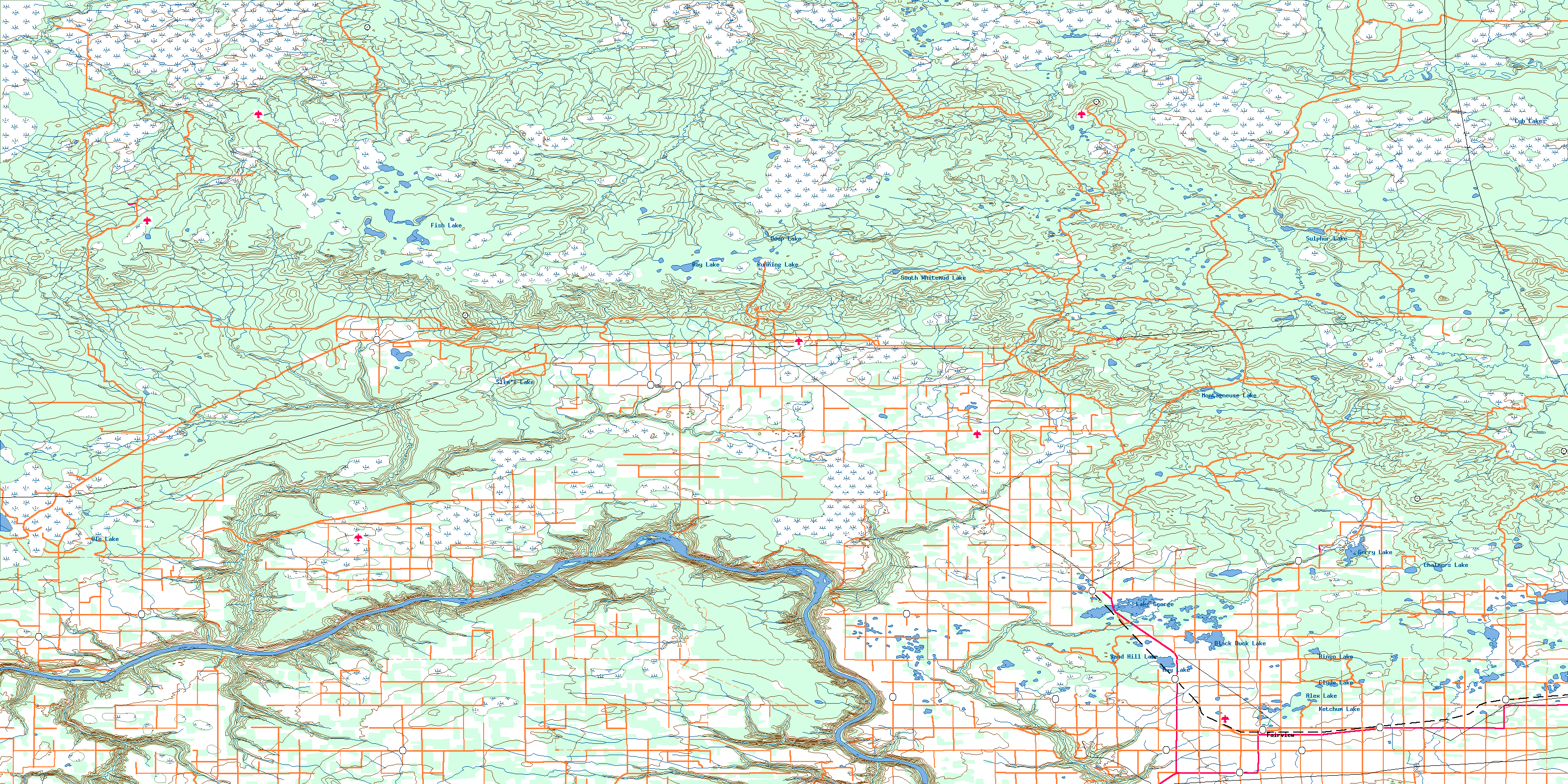 Clear Hills Topo Map Free Online, NTS 084D, AB
