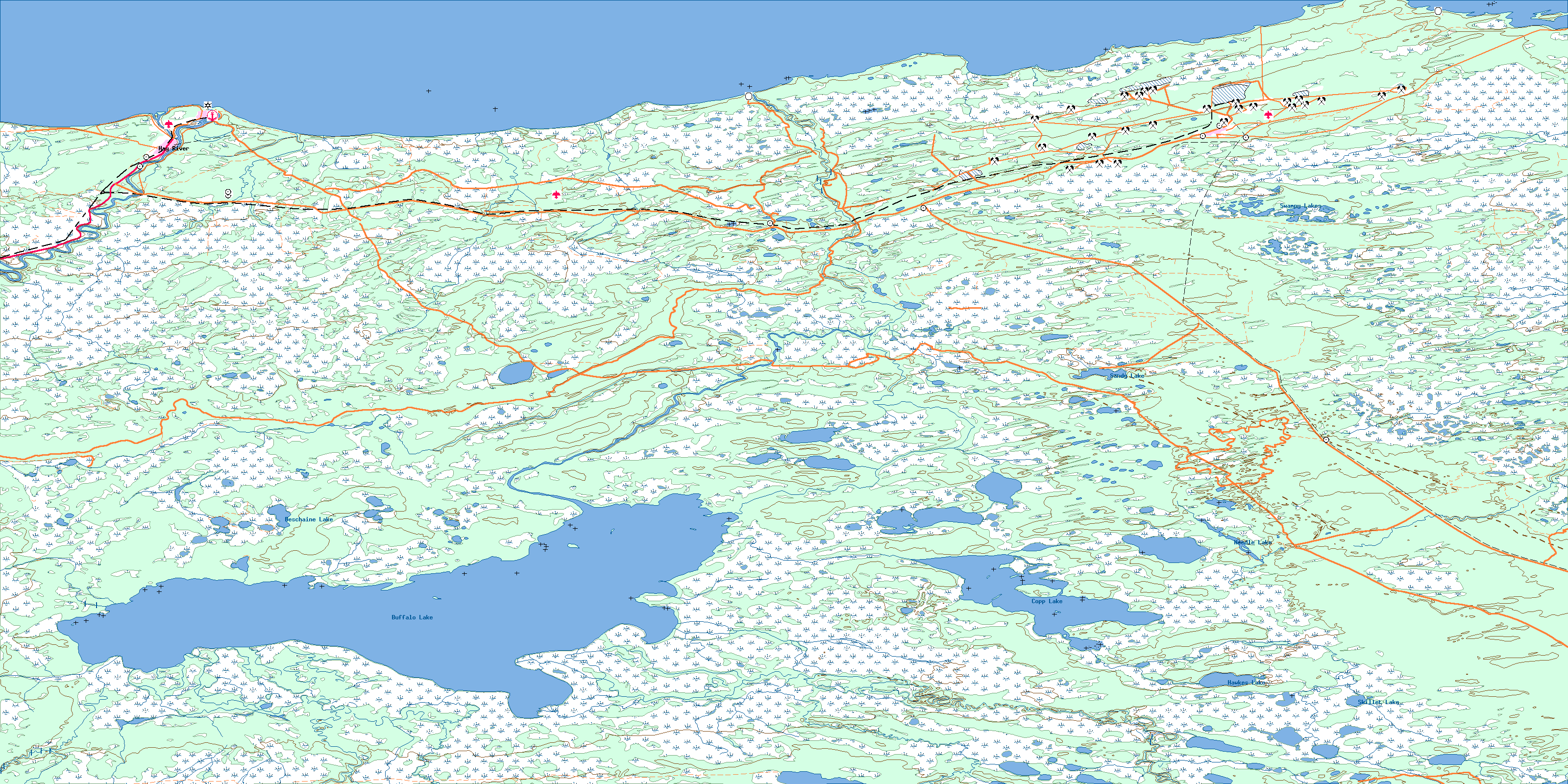 Buffalo Lake Topo Map Free Online, NTS 085B, NT